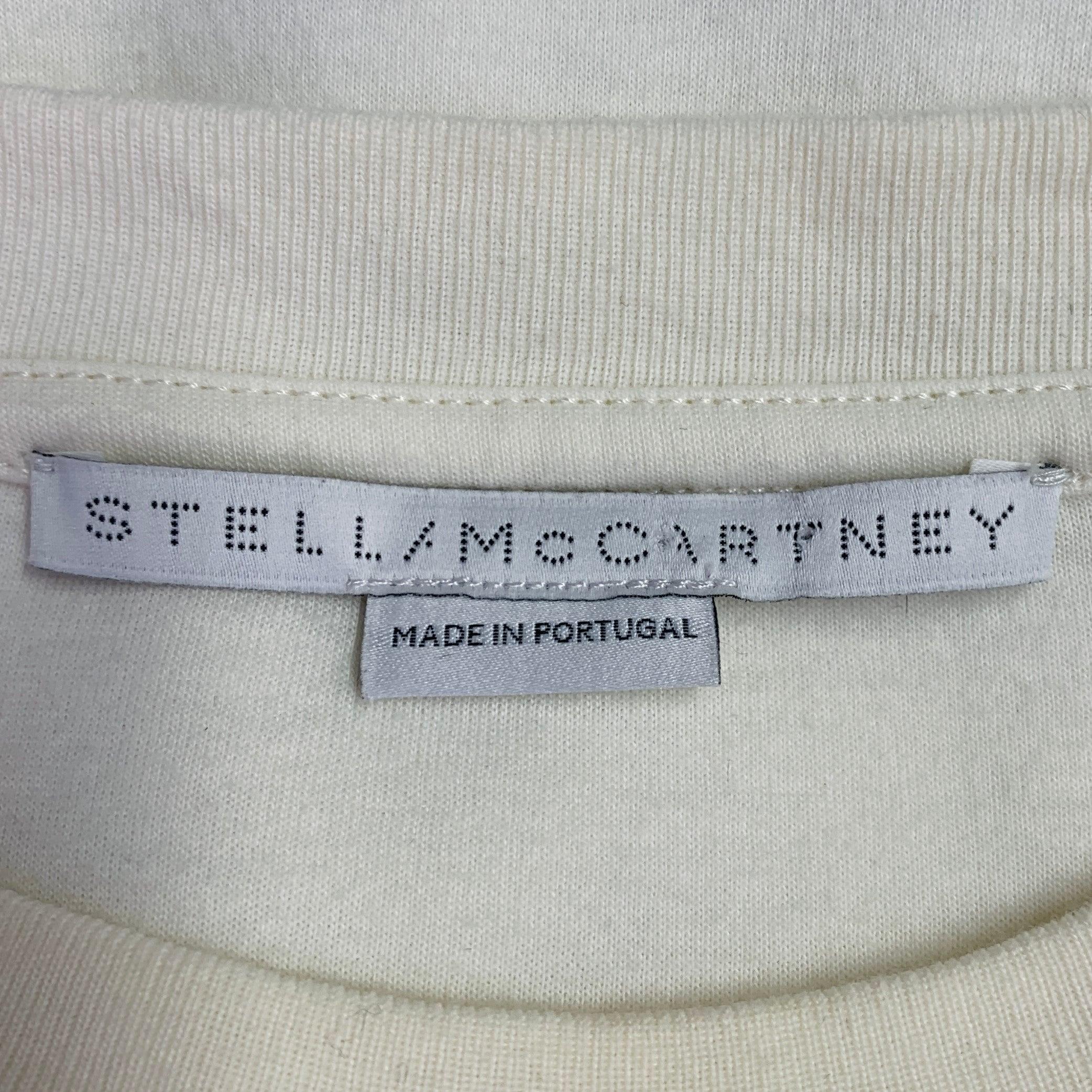 STELLA McCARTNEY Taille 2 - Haut casual à manches longues à volants en coton mélangé crème en vente 1
