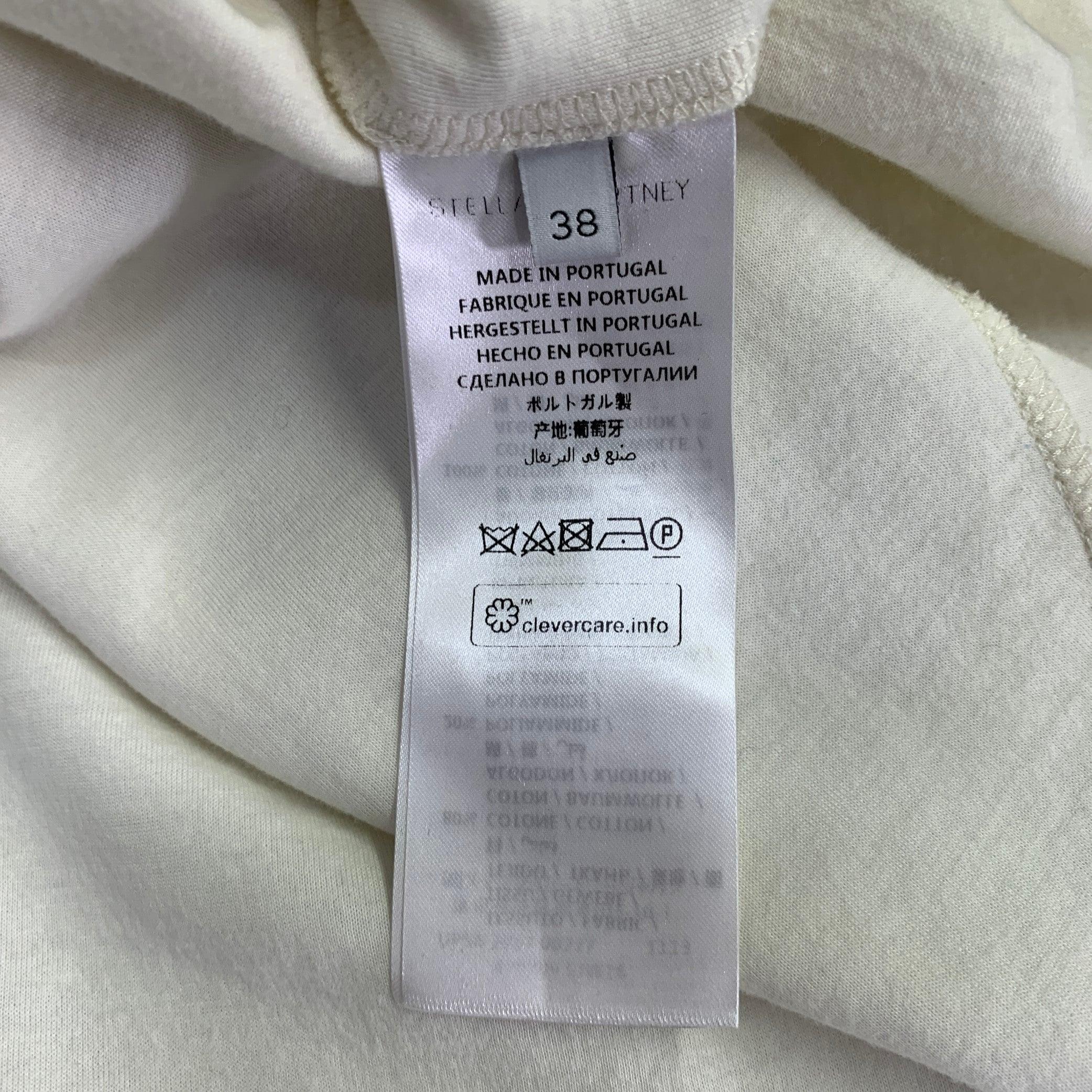 STELLA McCARTNEY Taille 2 - Haut casual à manches longues à volants en coton mélangé crème en vente 2