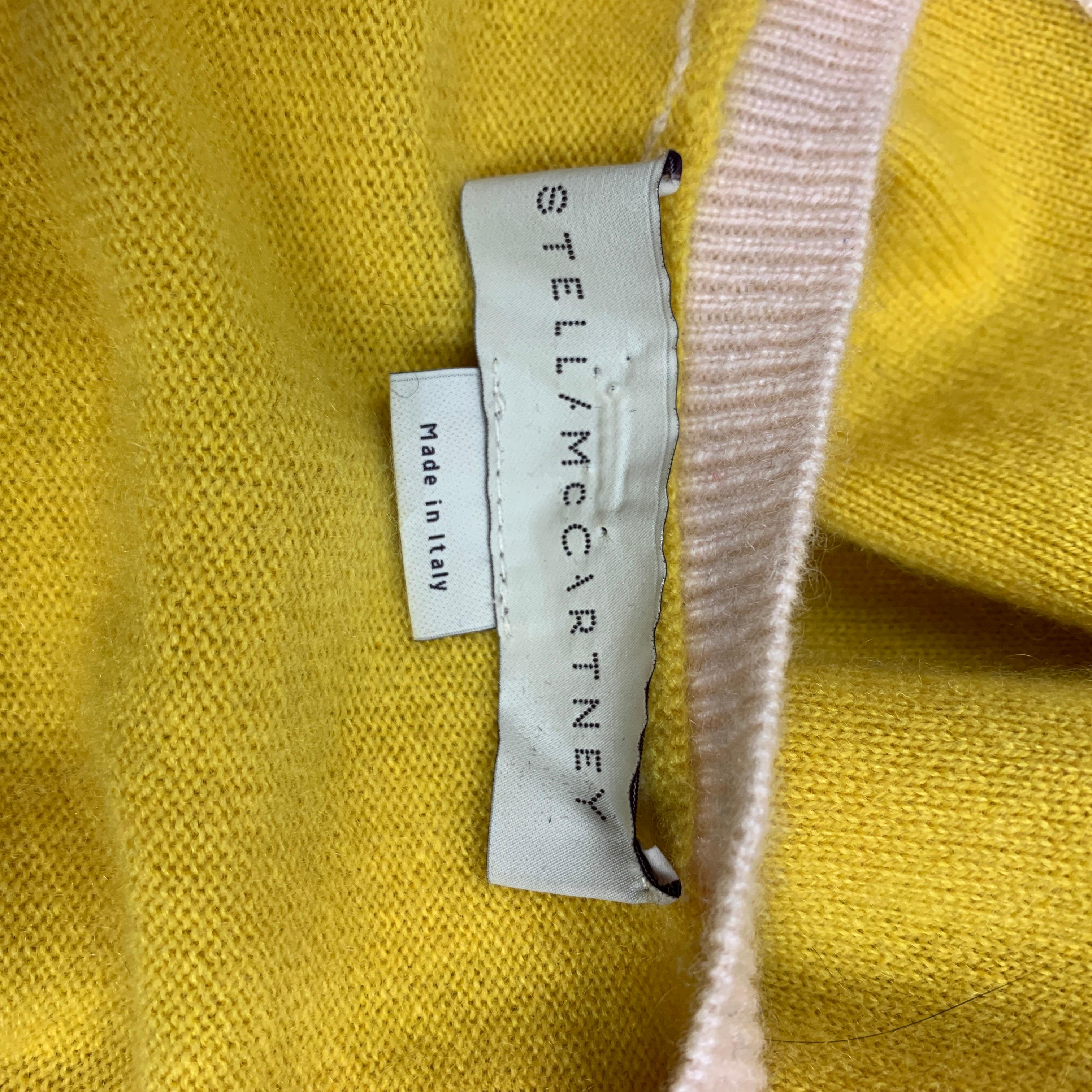 Women's STELLA McCARTNEY Size 2 Orange & Yellow Color Block Cashmere Pullover