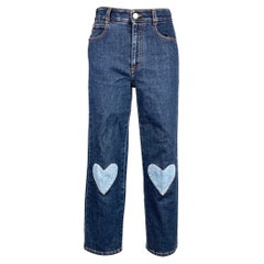 STELLA McCARTNEY Size 26 Blue Patchwork High Waisted Denim Jeans