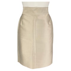 STELLA McCARTNEY Size 27 Champagne Silk Cotton Pencil Skirt