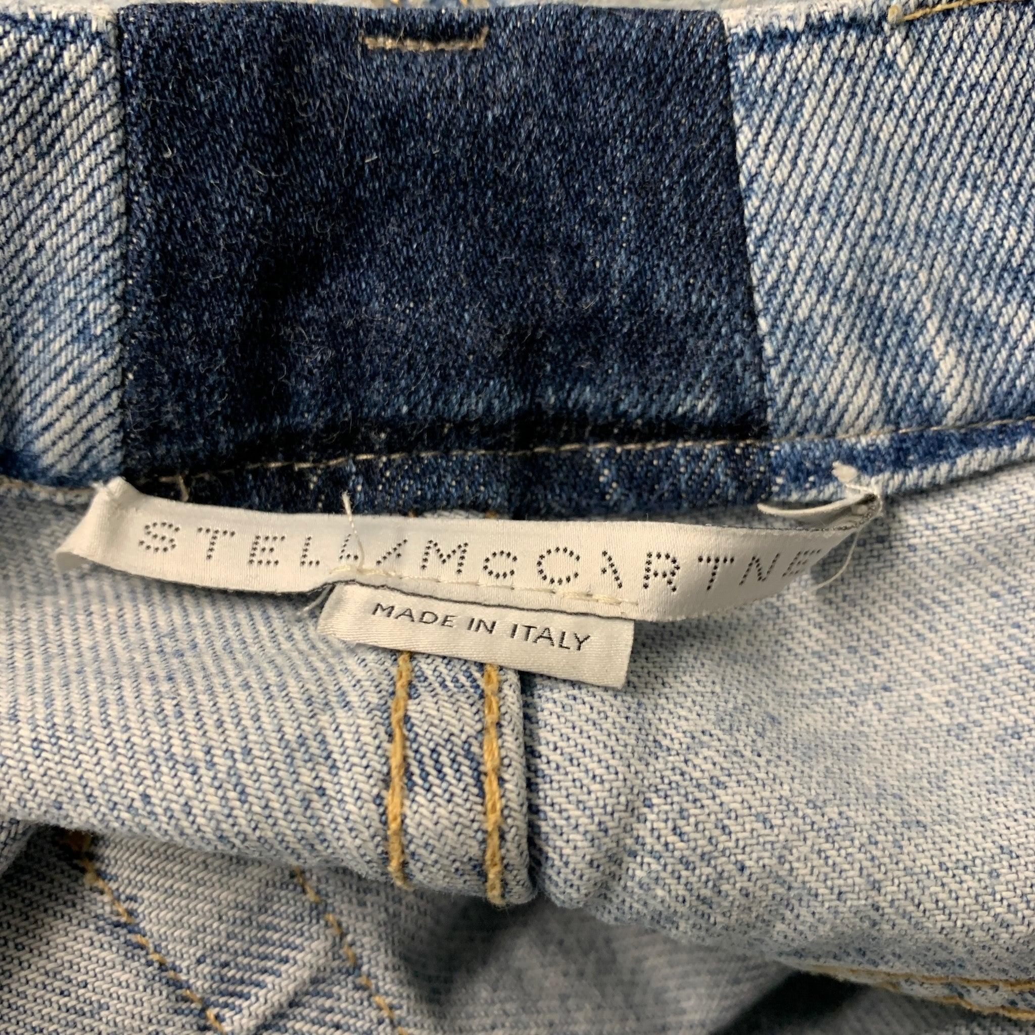 STELLA McCARTNEY Size 34 Blue Wash Denim Zip Fly Jeans For Sale 2