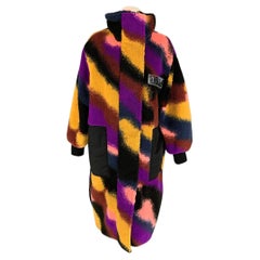 STELLA McCARTNEY Size 4 Multi-Color Teddy Jacquard Marley Oversize Coat
