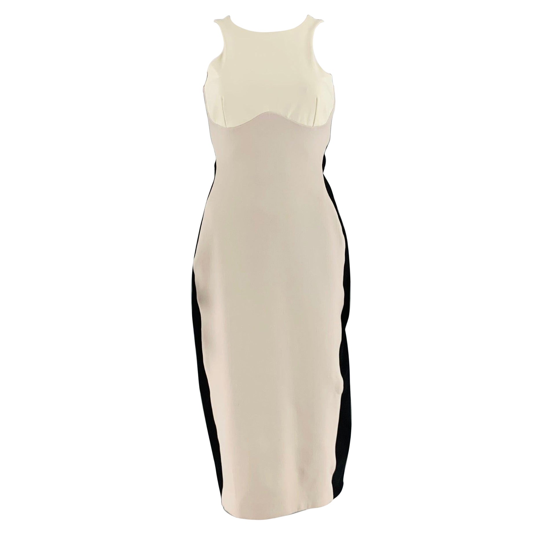 Stella McCartney Taglia 6 Nero Beige e Crema Poliammide Eastane Abito a blocchi di colore