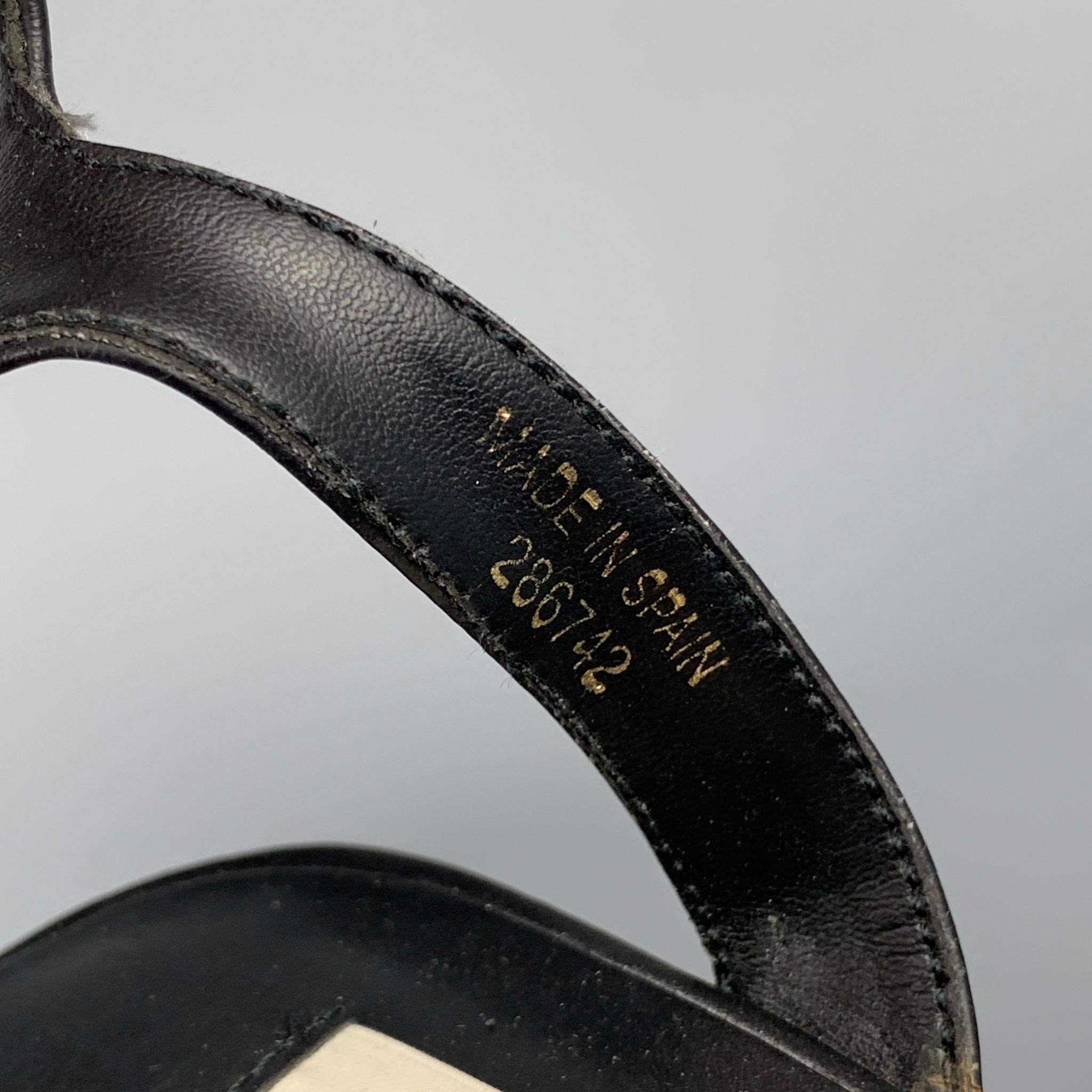 STELLA McCARTNEY Size 6 Black & Brown Woven Faux Leather Sandals 1