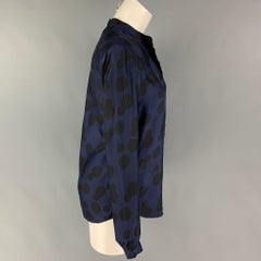 STELLA McCARTNEY - Haut décontracté à pois en soie et rayonne noire marine, taille 6