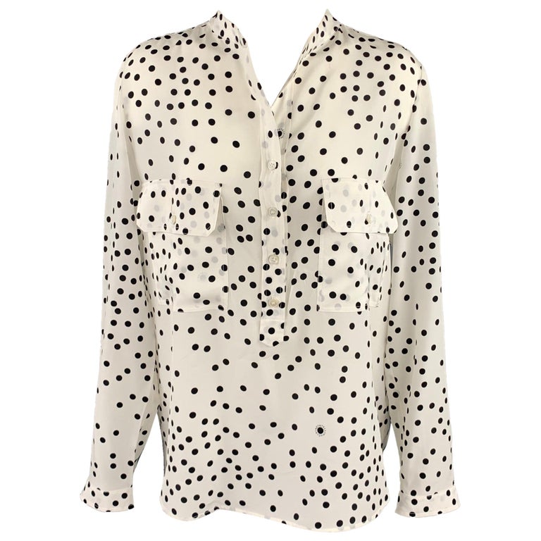 STELLA McCARTNEY Size 6 White and Black Dot Print Silk Blouse at 1stDibs |  stella mccartney blouse