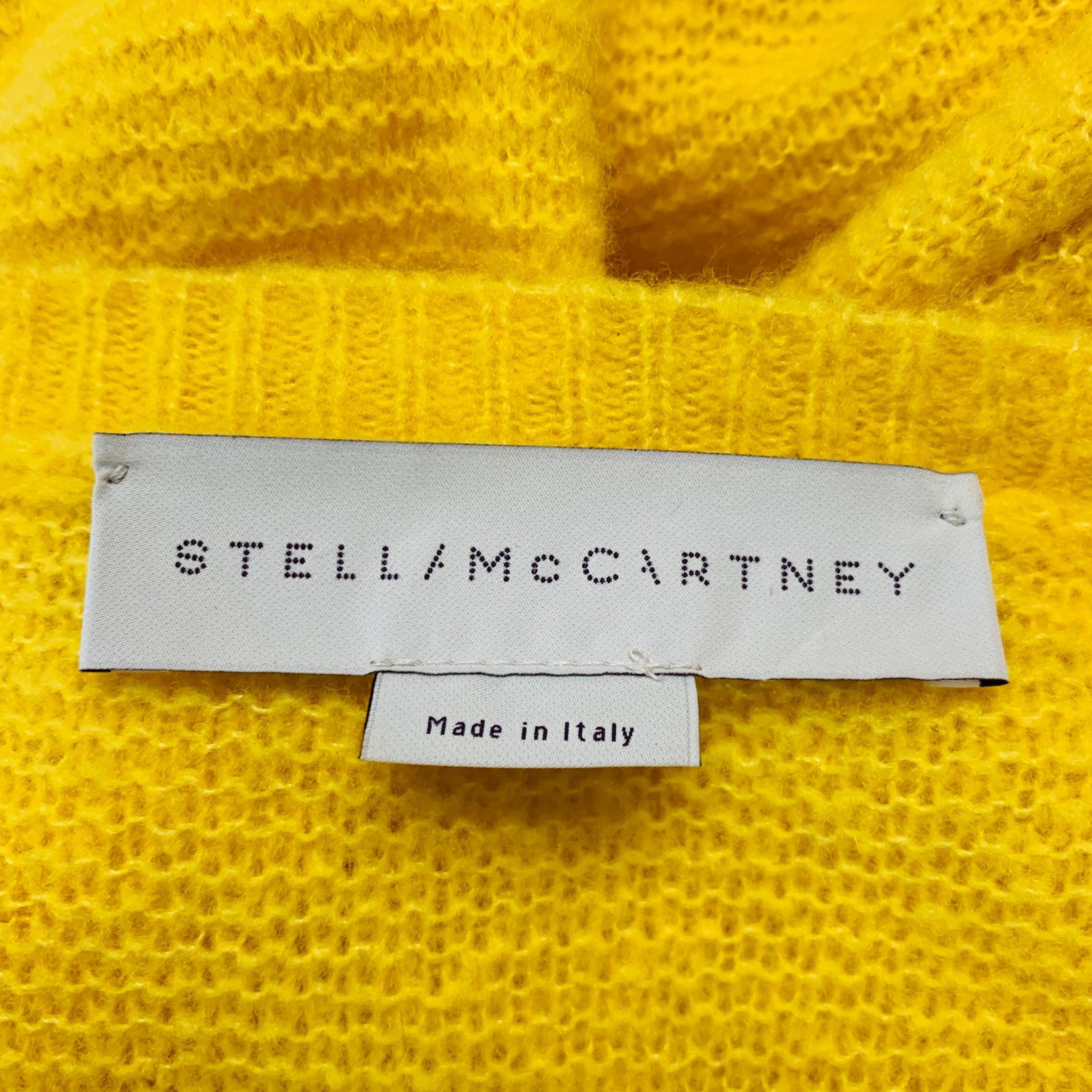 STELLA McCARTNEY Pull asymétrique jaune en cachemire et soie, taille 6 en vente 1