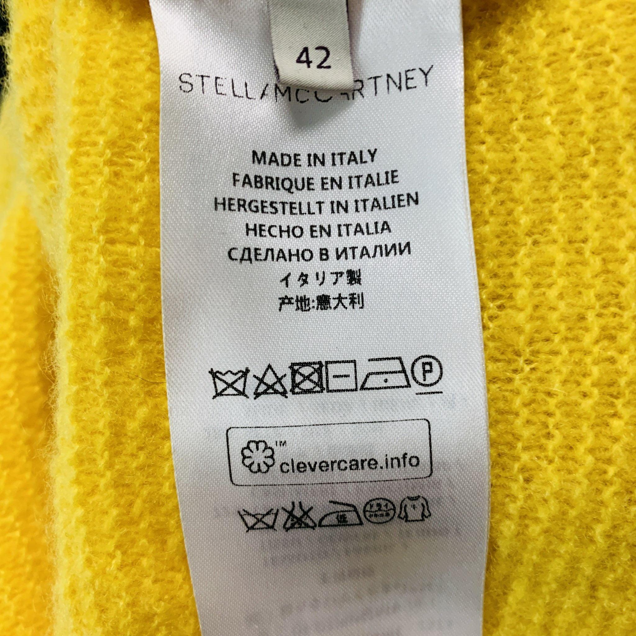 STELLA McCARTNEY Pull asymétrique jaune en cachemire et soie, taille 6 en vente 1