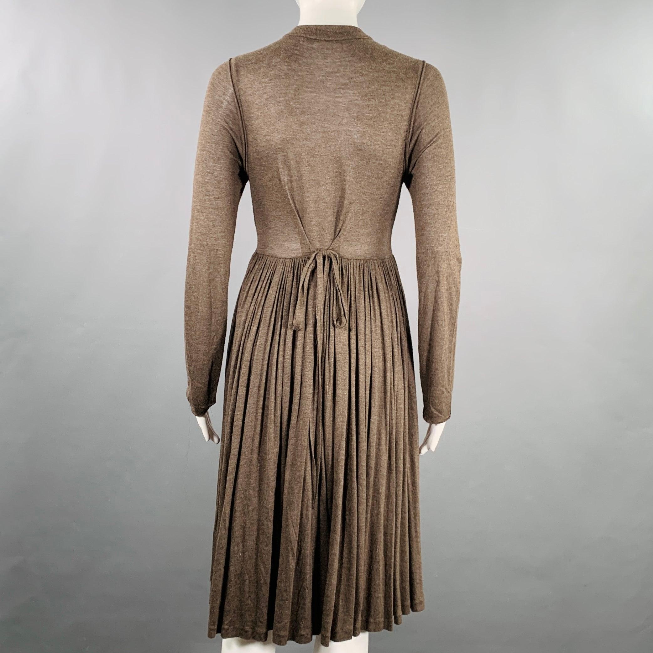 De las mujeres STELLA McCARTNEY Talla M Vestido plisado de viscosa marrón en venta