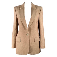 STELLA McCARTNEY Size S Tan Gold Wool Blend Herringbone Jacket Blazer