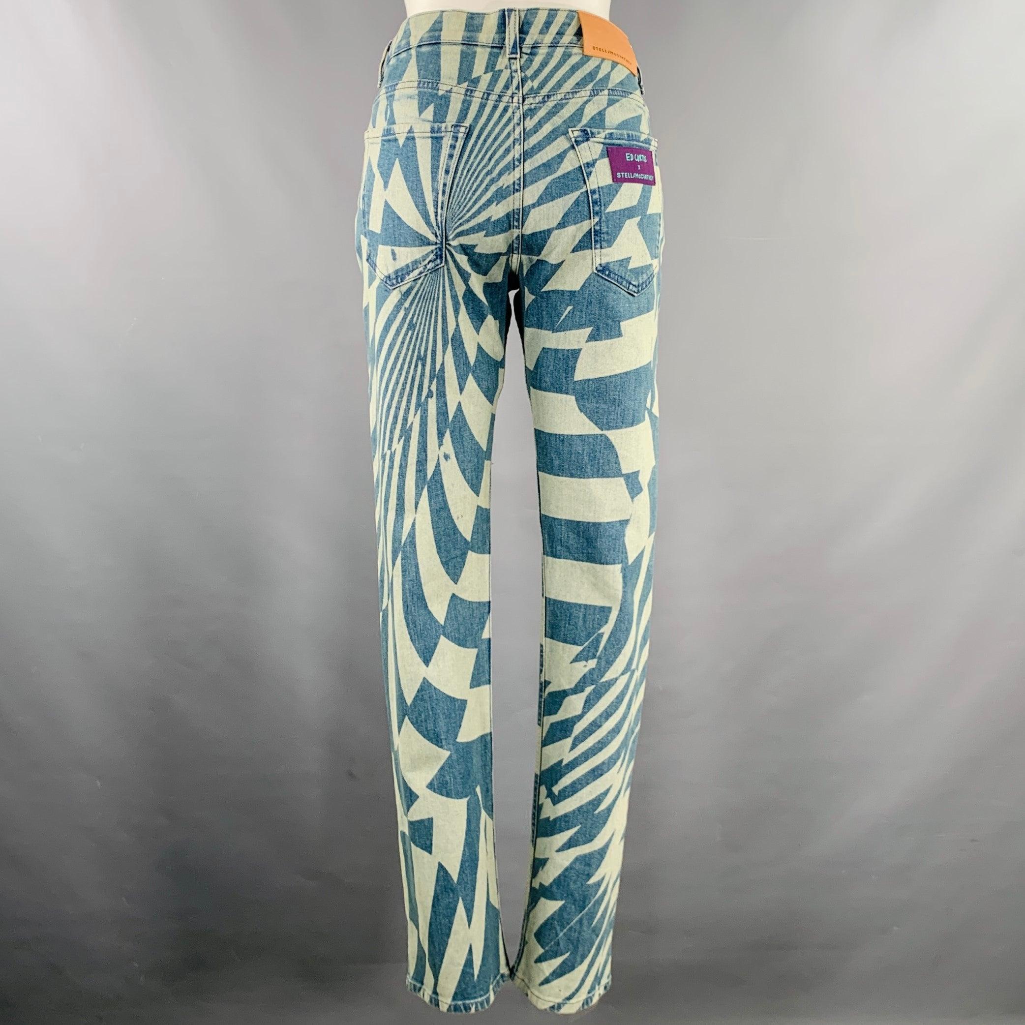 Gray STELLA McCARTNEY Size XS Blue Light Blue Cotton Blend Jeans For Sale