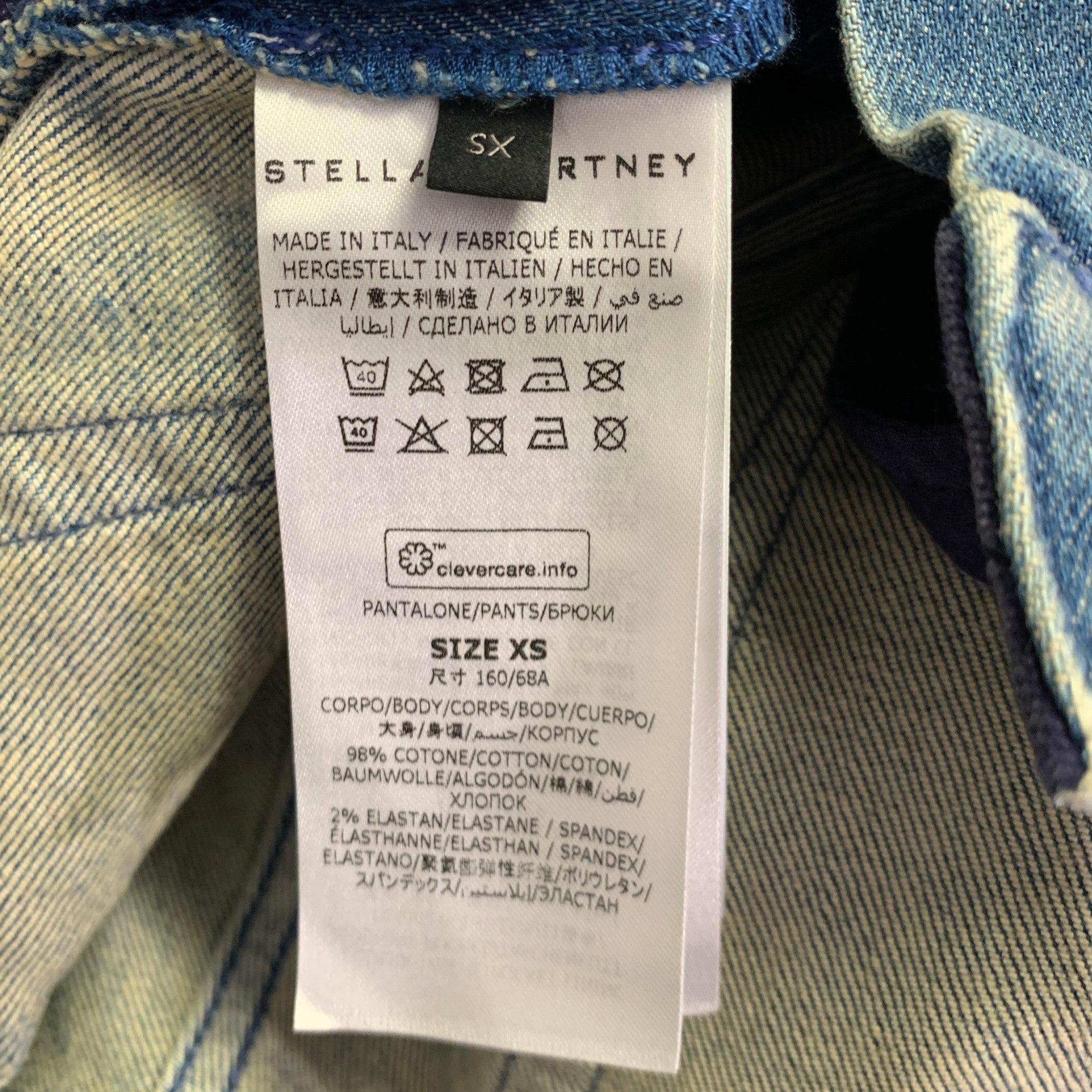 STELLA McCARTNEY Size XS Blue Light Blue Cotton Blend Jeans For Sale 2