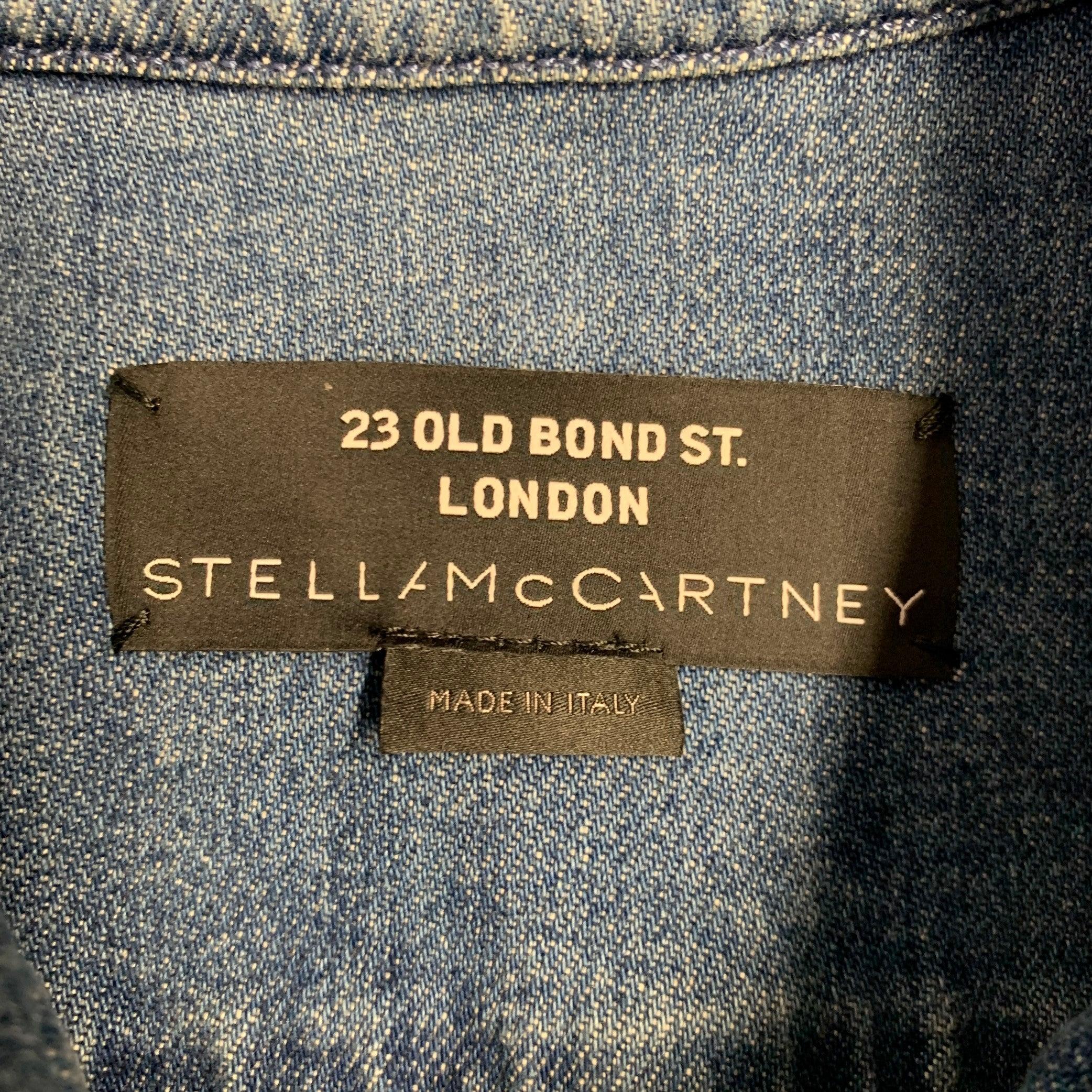 STELLA McCARTNEY Size XXS Blue Light Blue Cotton Optical Jacket For Sale 1