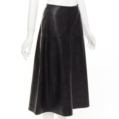 STELLA MCCARTNEY Skin Free black vegan leather A-line midi skirt IT40 S