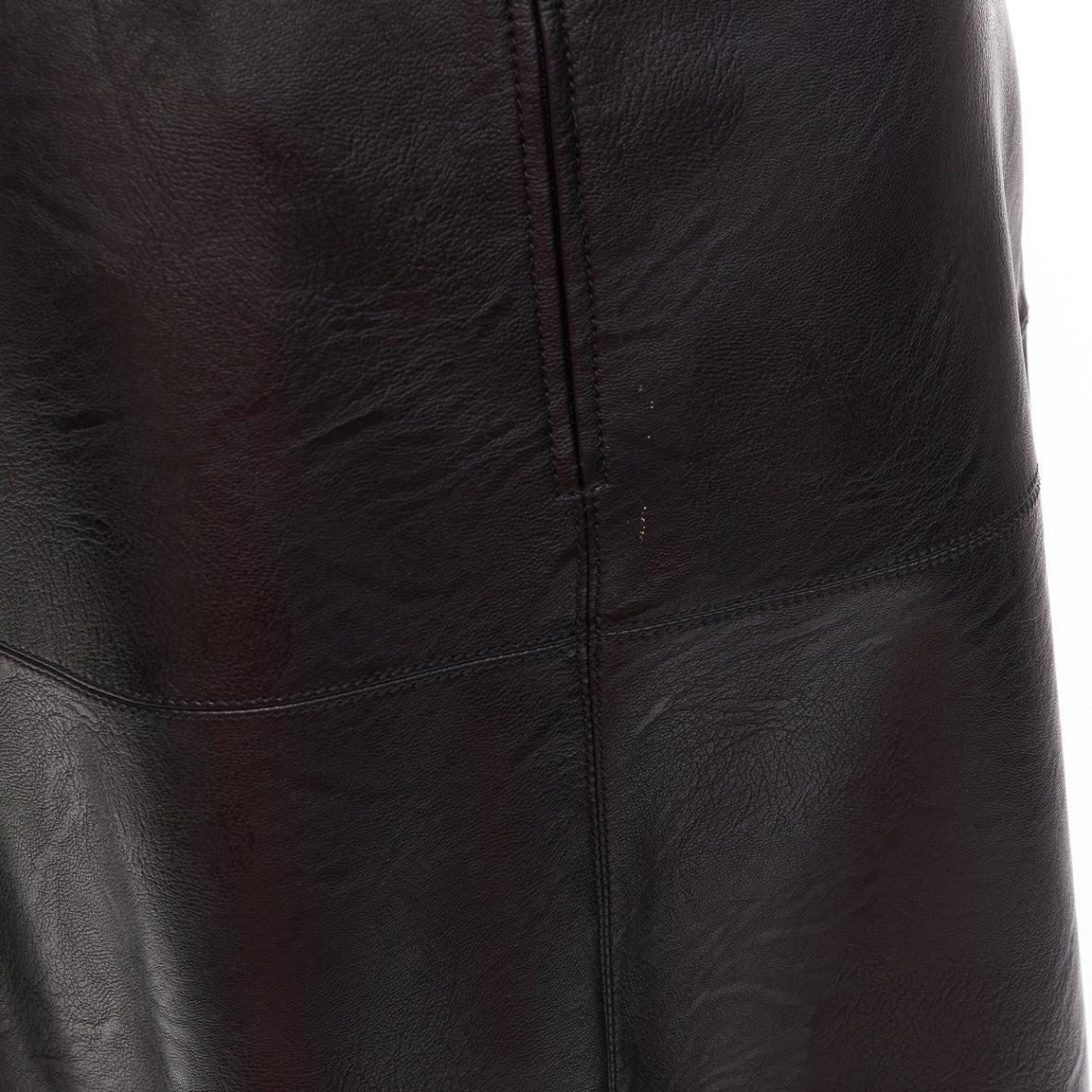STELLA MCCARTNEY Skin Free black vegan leather A-line midi skirt IT40 S For Sale 1