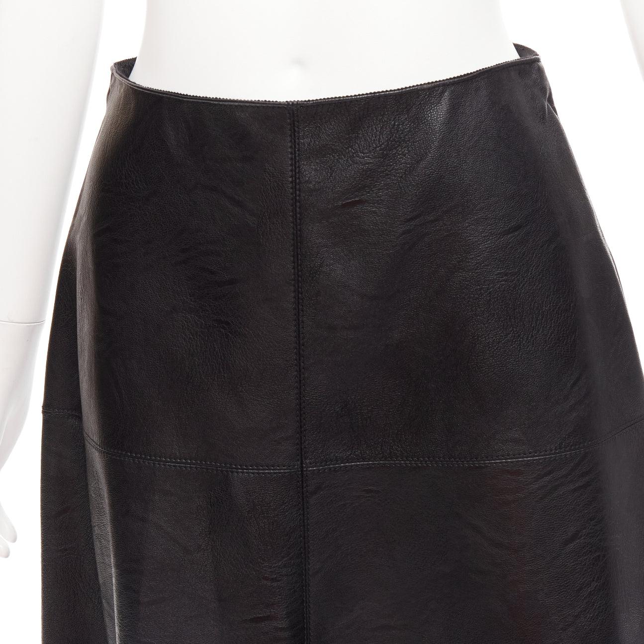 STELLA MCCARTNEY Skin Free black vegan leather A-line midi skirt IT40 S For Sale 2