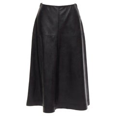 STELLA MCCARTNEY Skin Free black vegan leather A-line midi skirt IT40 S
