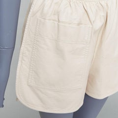 STELLA MCCARTNEY Skin Free Skin beige faux leather pocketed shorts  IT38 XS