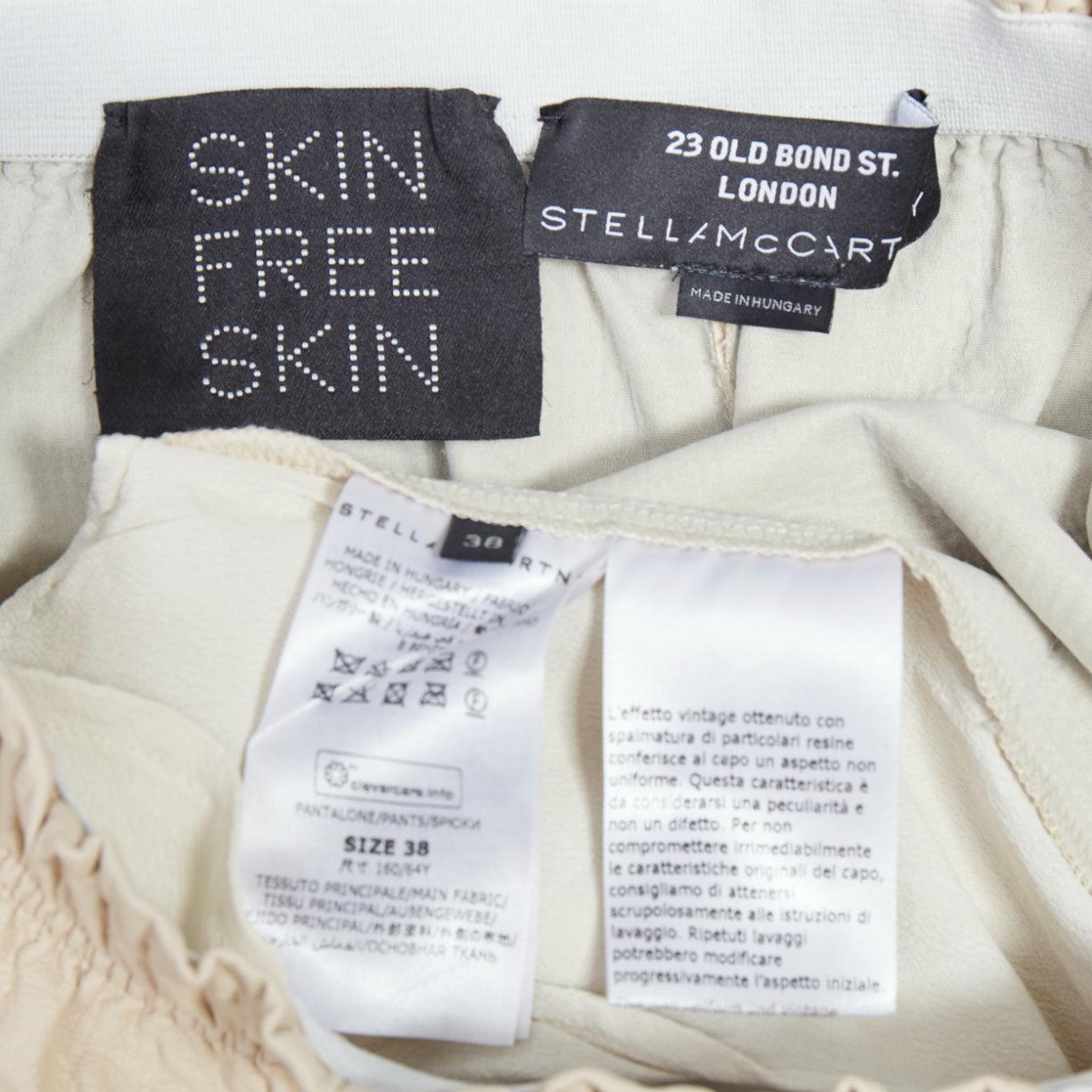 Short à poches STELLA MCCARTNEY Skin Free Skin beige faux cuir  IT38 XS en vente 3