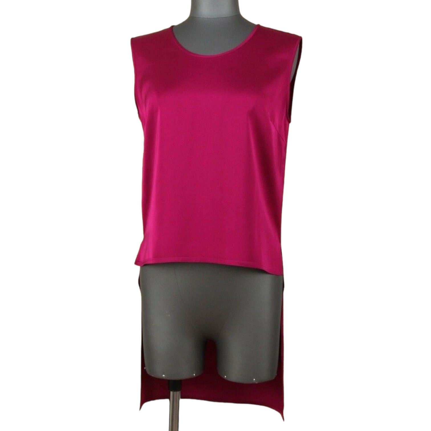 STELLA MCCARTNEY Sleeveless Tunic Blouse Shirt Top Red Viscose Scoop Neck Sz 38 In Good Condition For Sale In Hollywood, FL