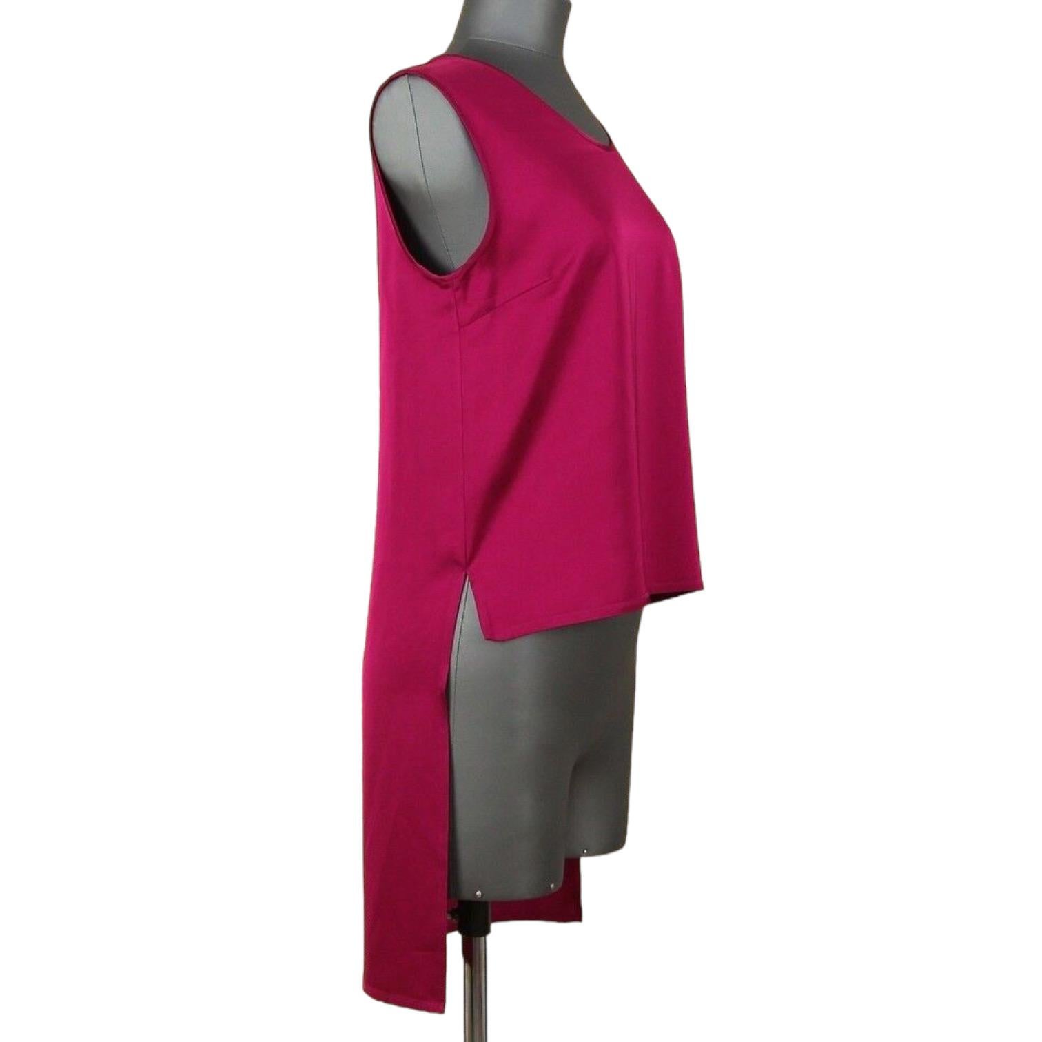 Women's STELLA MCCARTNEY Sleeveless Tunic Blouse Shirt Top Red Viscose Scoop Neck Sz 38 For Sale