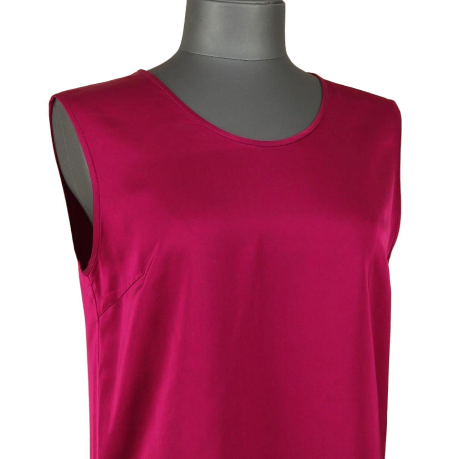 STELLA MCCARTNEY Sleeveless Tunic Blouse Shirt Top Red Viscose Scoop Neck Sz 38 For Sale 2