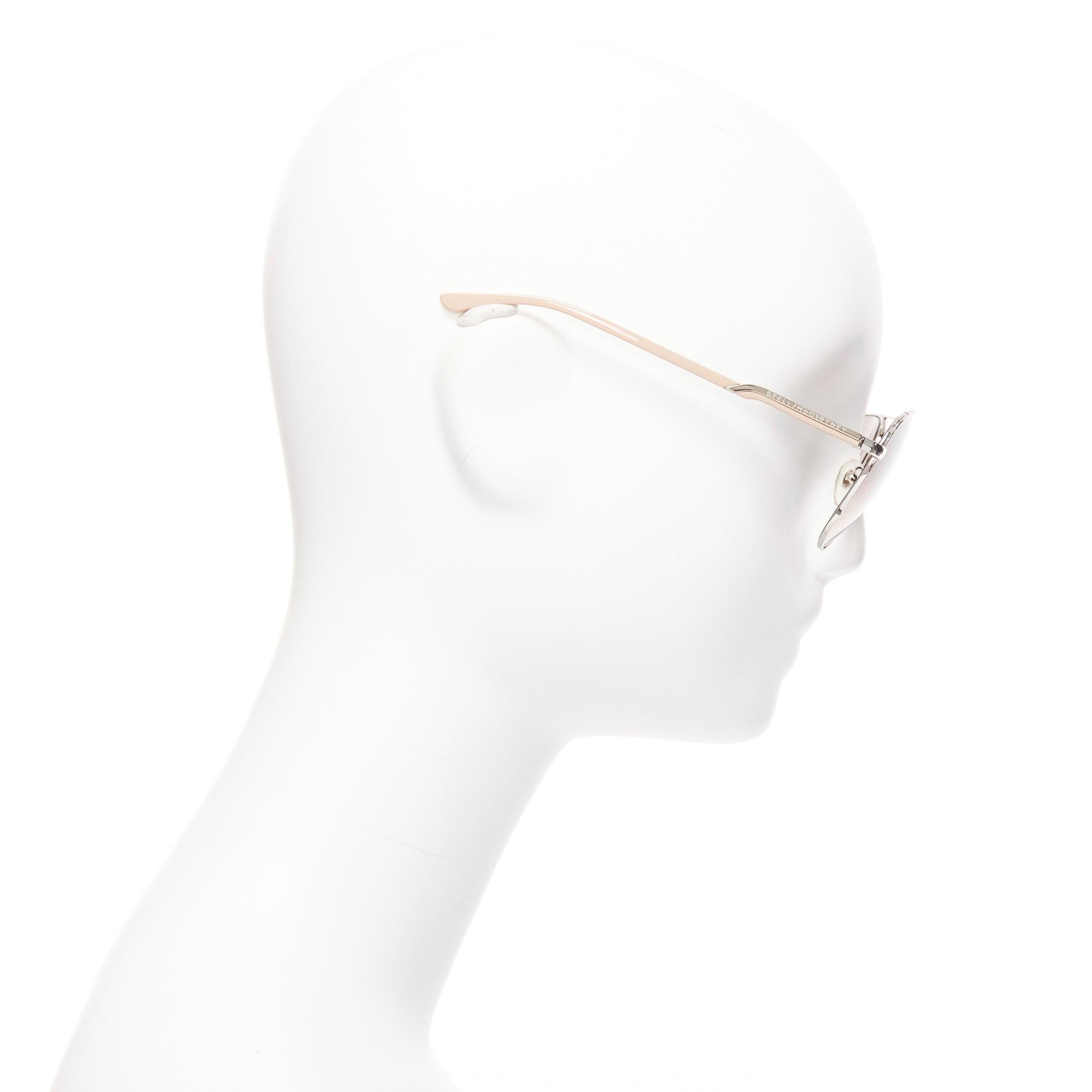 STELLA MCCARTNEY SM3011 silberne Sonnenbrille mit nacktem Rahmen und braunen Ombre-Gläsern im Zustand „Hervorragend“ im Angebot in Hong Kong, NT
