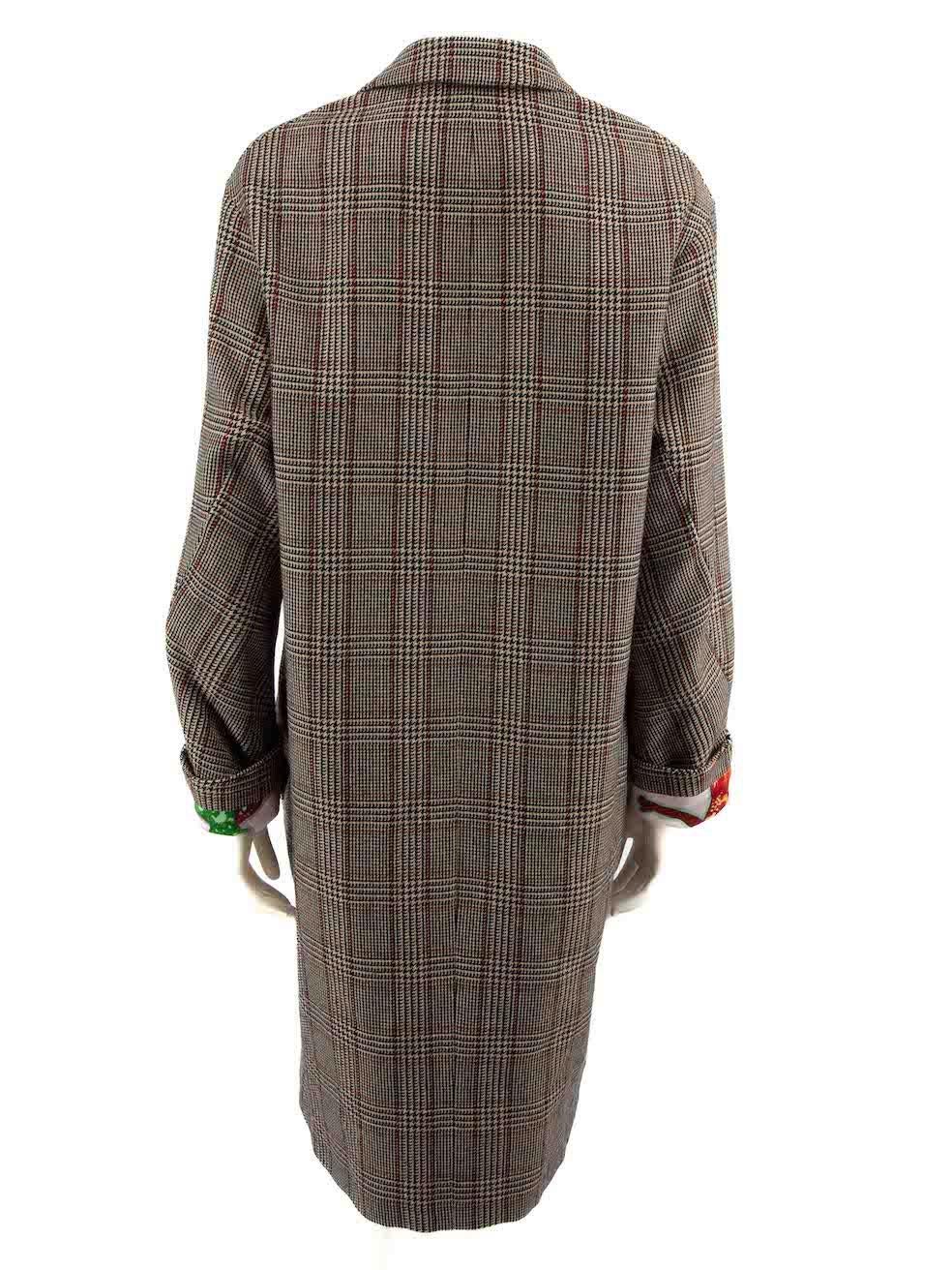 Stella McCartney Stella McCartney x The Beatles Brown Wool Check Mantel Größe S (Grau)