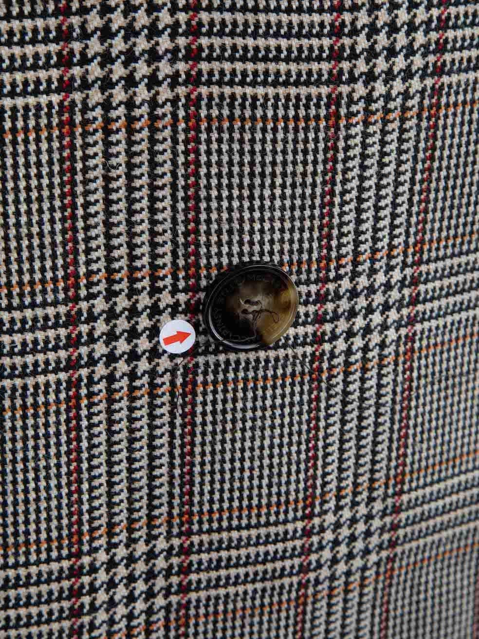 Stella McCartney Stella McCartney x The Beatles Brown Wool Check Mantel Größe S im Zustand „Hervorragend“ in London, GB
