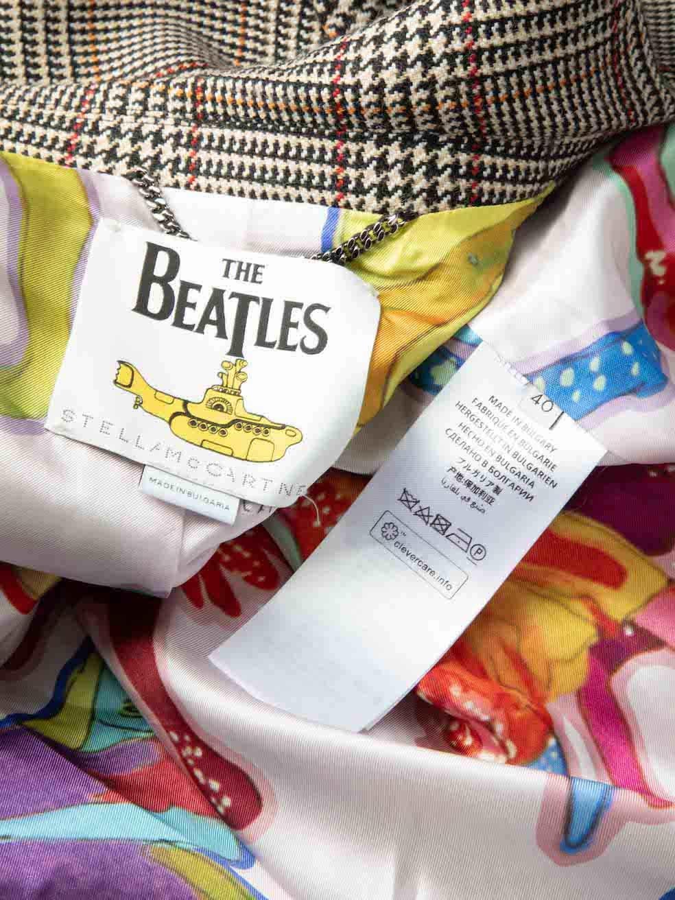 Stella McCartney Stella McCartney x The Beatles Brown Wool Check Mantel Größe S 1