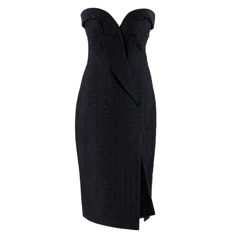 Stella McCartney Strapless Jacquard Lapel Dress - Size US 4 at 1stDibs