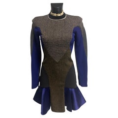 Mini robe structurée en laine et satin Stella McCartney - Runway FW2012 -