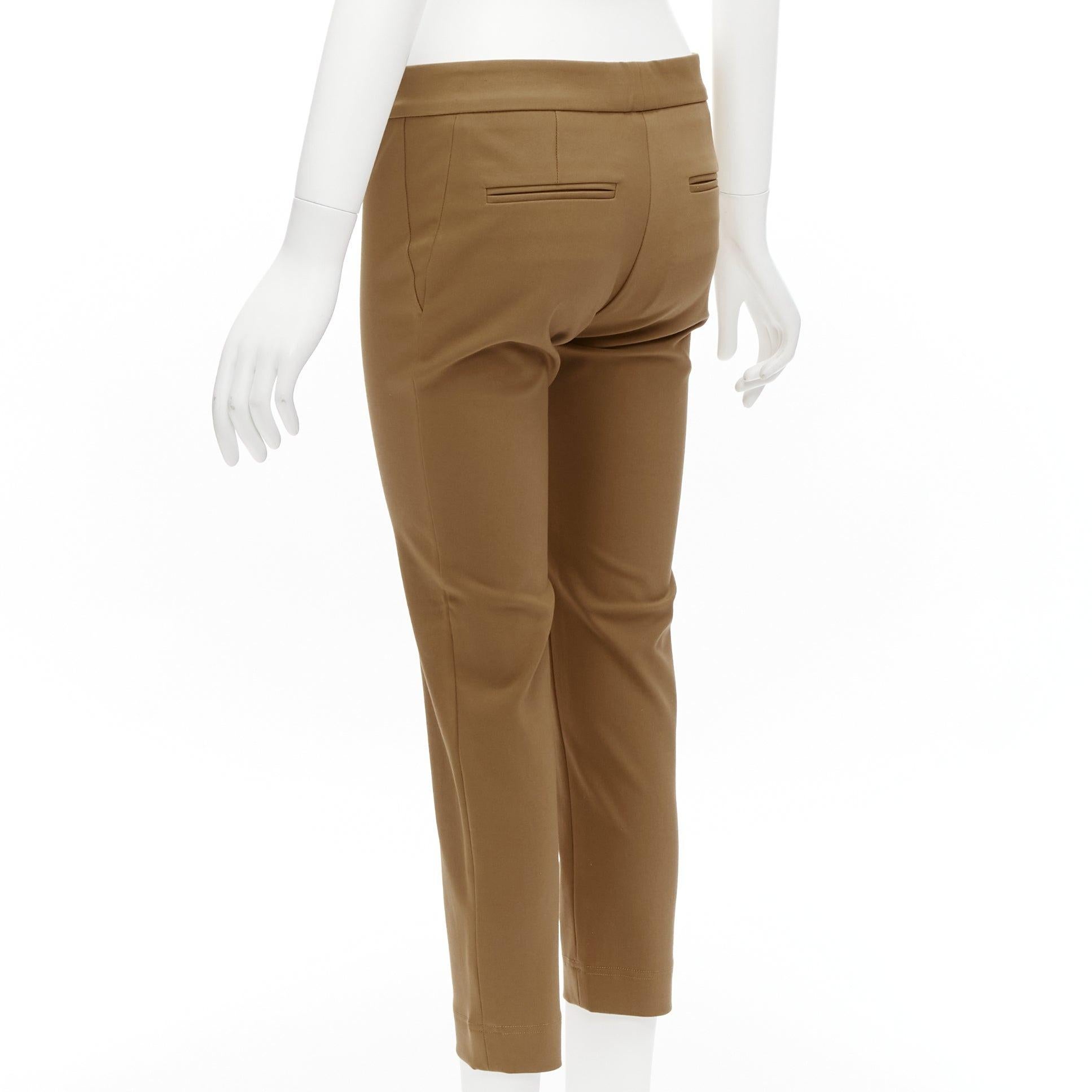 STELLA MCCARTNEY tan brown cotton blend stretchy cropped pants IT38 XS For Sale 1