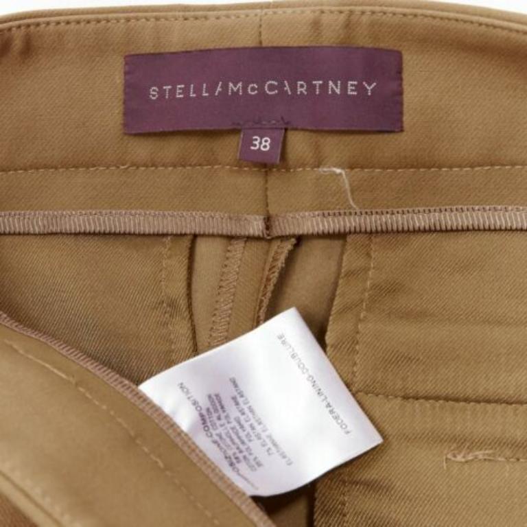 STELLA MCCARTNEY pantaloni elasticizzati in misto cotone marrone scuro IT38 XS in vendita 3
