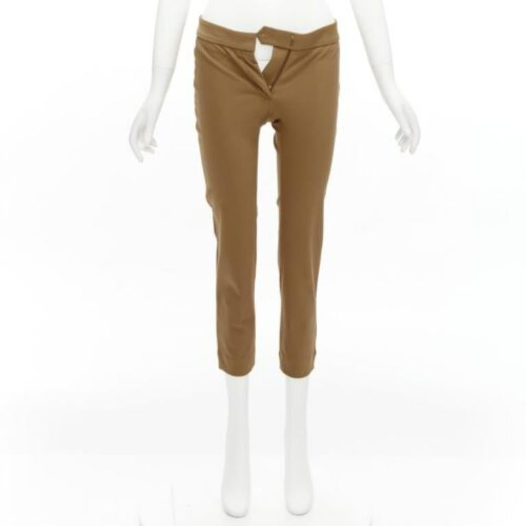 STELLA MCCARTNEY pantaloni elasticizzati in misto cotone marrone scuro IT38 XS in vendita 4