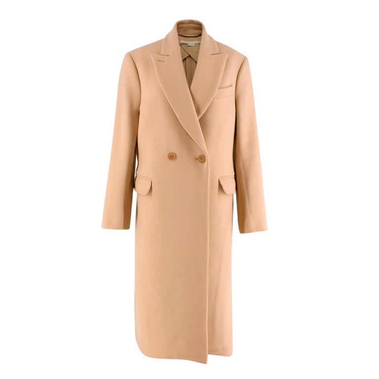Stella McCartney Tan Double Breasted Wool Coat For Sale at 1stDibs