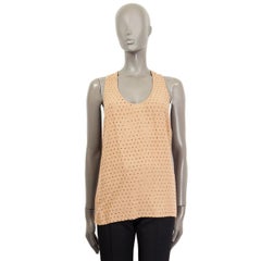 STELLA MCCARTNEY tan viscose BEADED Tank Top Shirt 38 XS