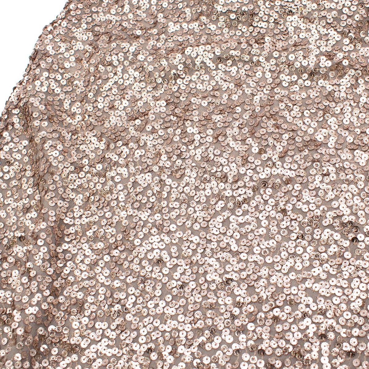 Stella McCartney Taupe Sequin Shift Dress - Size US 2 In New Condition For Sale In London, GB