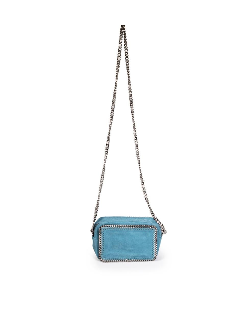 Stella McCartney Teal Vegan Suede Falabella Bag In Excellent Condition In London, GB
