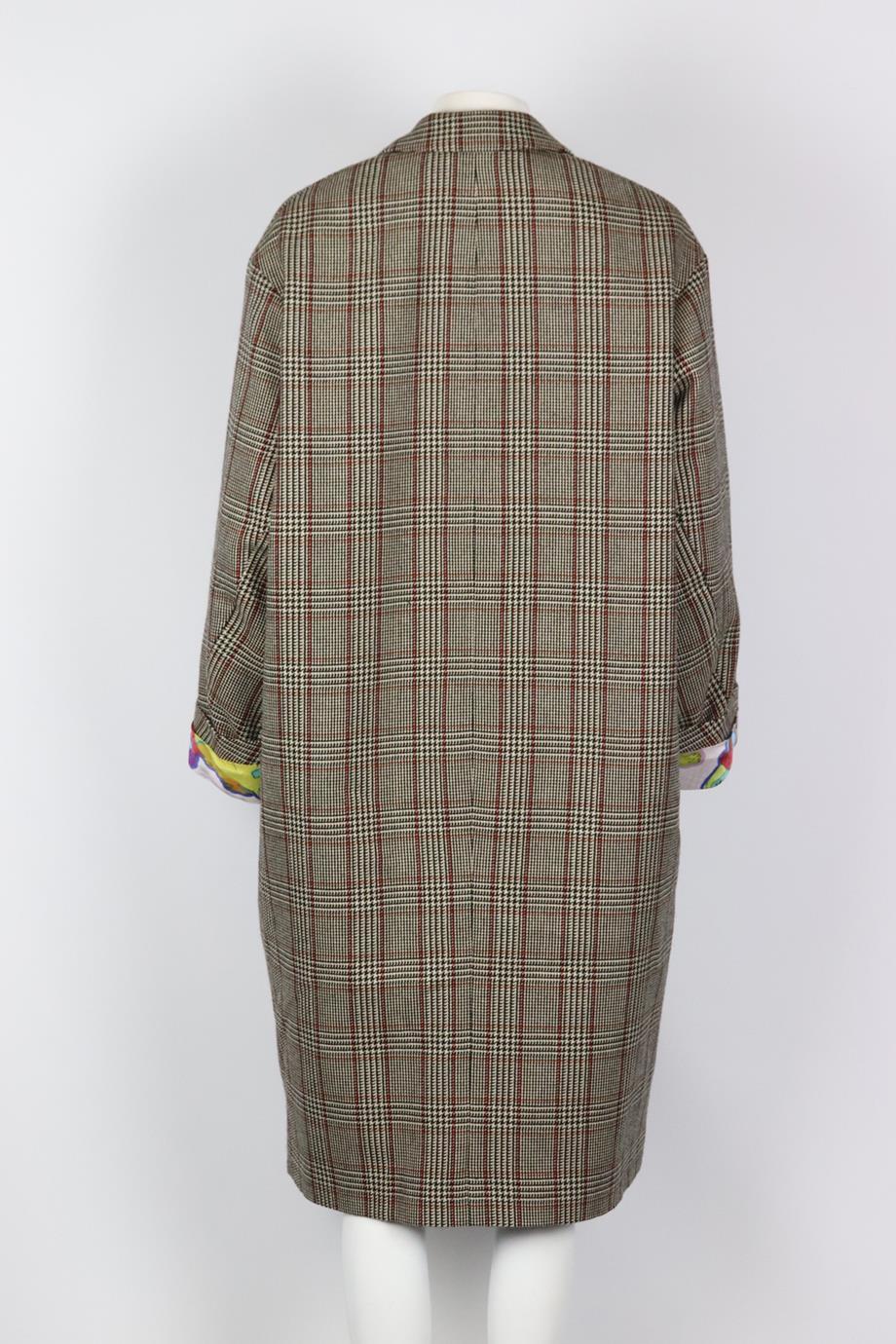 Women's Stella Mccartney + The Beatles Double Breasted Checked Wool Coat It 46 Uk 14