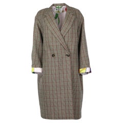 Stella Mccartney + The Beatles Double Breasted Checked Wool Coat It 46 Uk 14