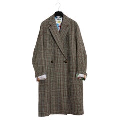 Stella McCartney The Beatles Manteau Oversize FR36 Wool Check Maxi Coat UK8 US6