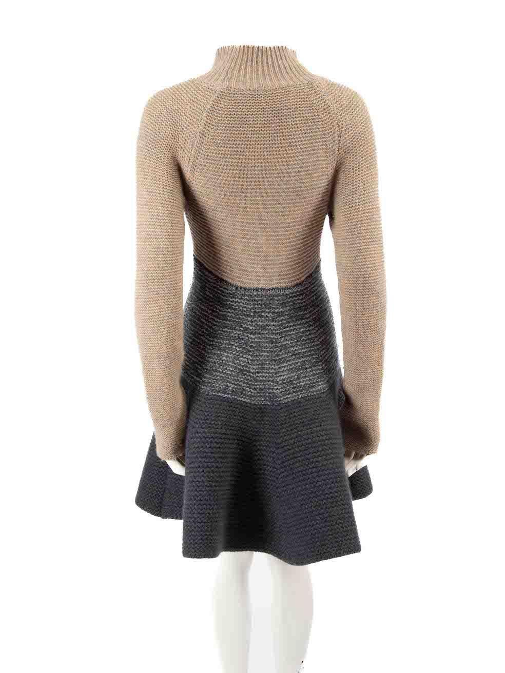 Gray Stella McCartney Turtleneck Wool Knit Dress Size M