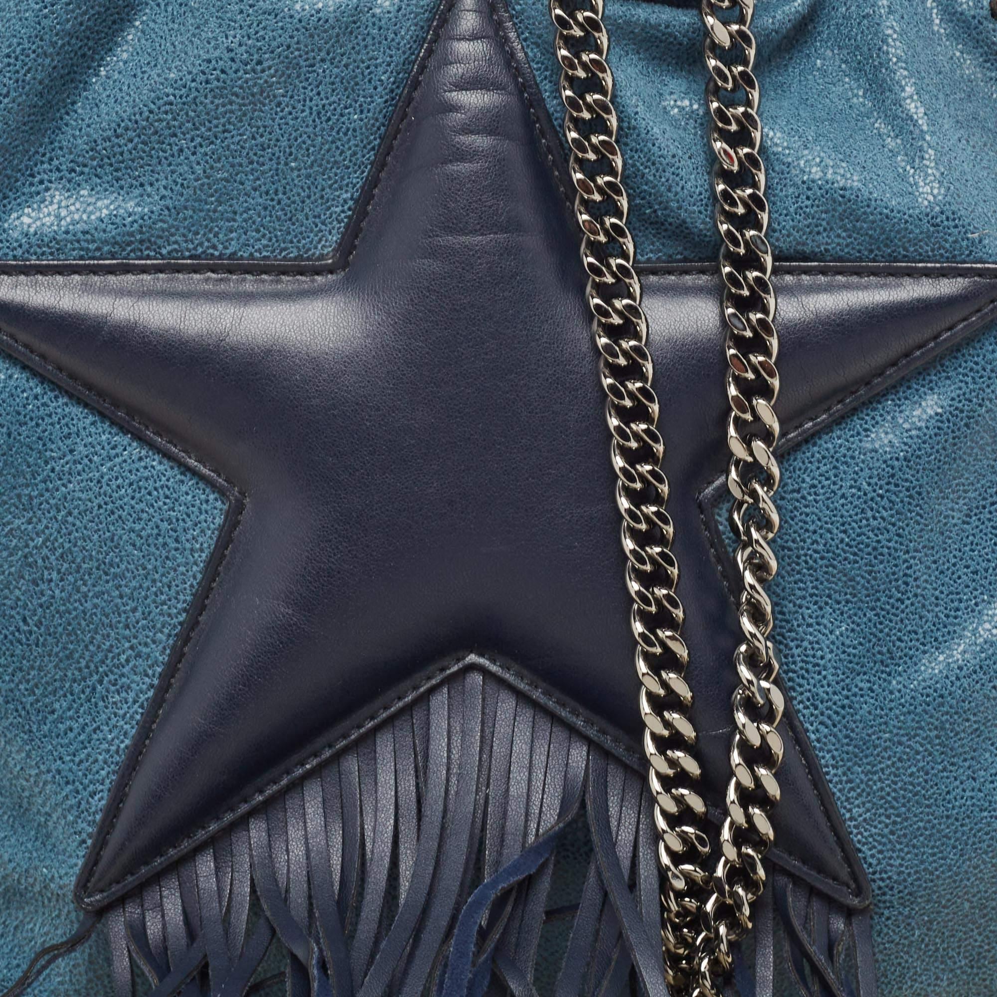 Stella McCartney Two Tone Blue Faux Leather Mini Falabella Tote 1
