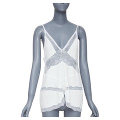 STELLA MCCARTNEY Vintage 2004 cream silk crepe lace panel cami tank top Sz.1 XS