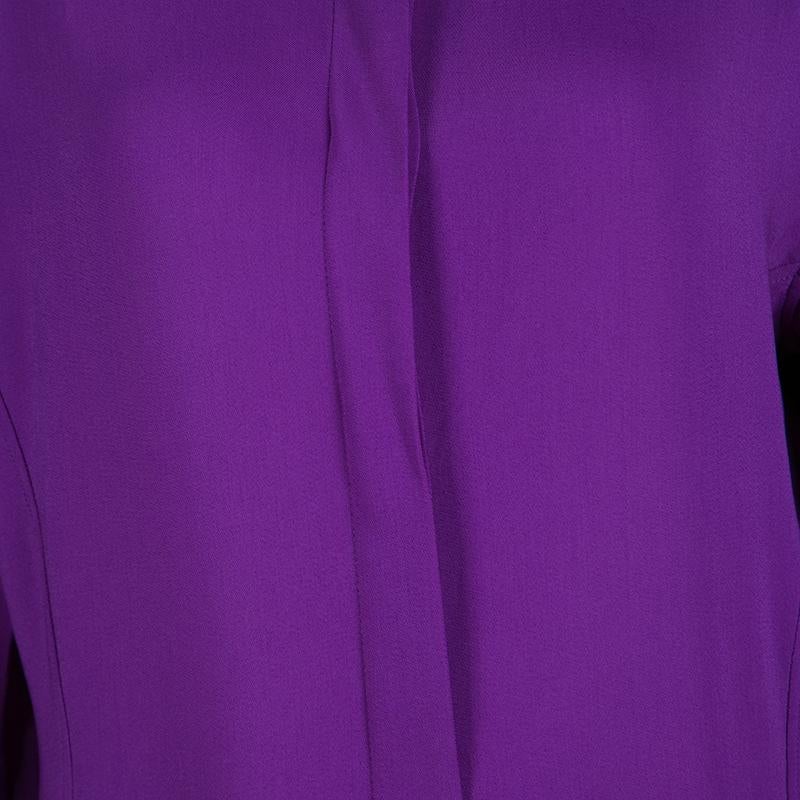 Stella McCartney Violet Crepe Long Sleeve Flared Dress M 1