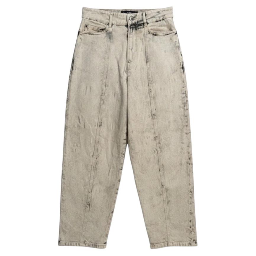 Pre-owned Stella Mccartney White Acid-wash Galaxy Seam Jeans Size 26 Tapered Ankle Cotton
