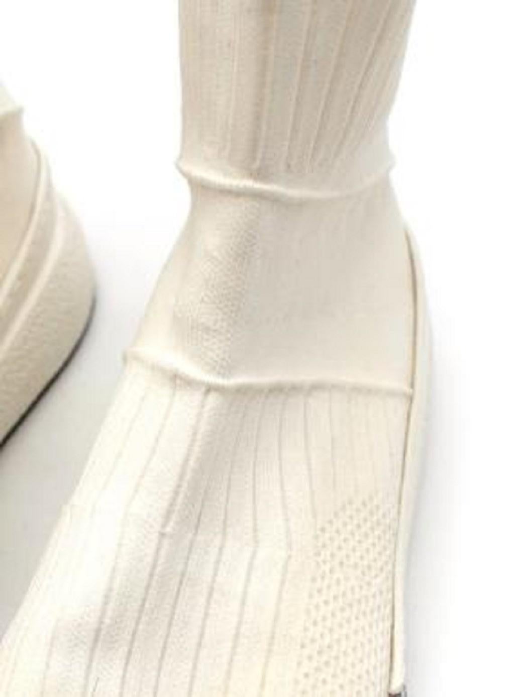 Stella McCartney White Chunky Sock Boots For Sale 4