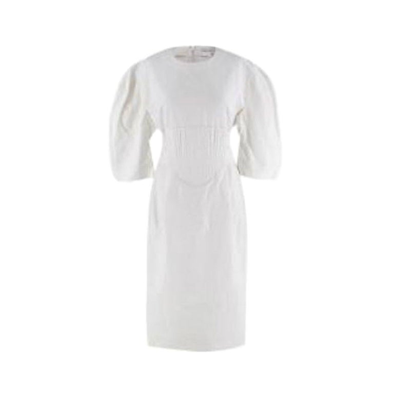 Stella McCartney White Cotton Puff Sleeve Corset Waist Dress For Sale at  1stDibs